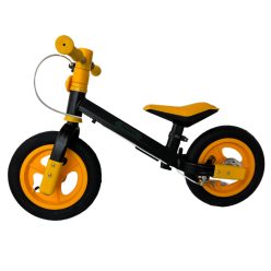   Fékkel szerelt futóbicikli – tanulóbicikli 2-3 éveseknek (Fekete/Sárga)